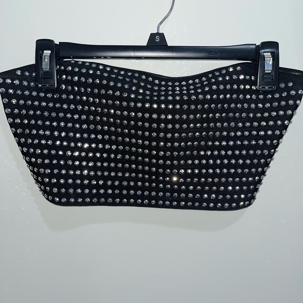 Diamond beaded black tube top